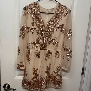 Sparkling Nude Romper